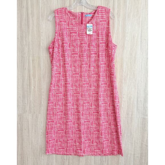 J.McLaughlin Sophia Sheath Dress Women XL Pink Sleeveless Caribe Square $218 - Picture 4 of 15
